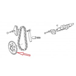 Roue sur arbre à cames