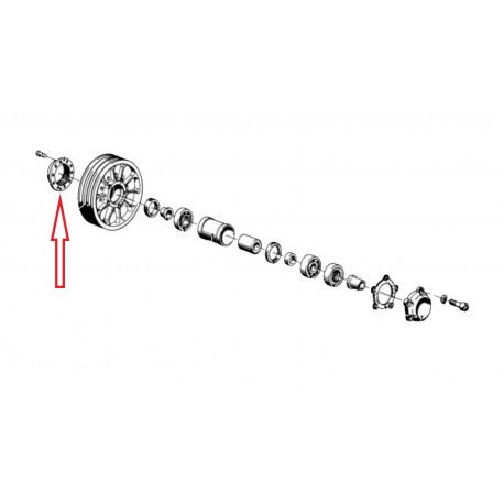 Taquet pour roue a rayon