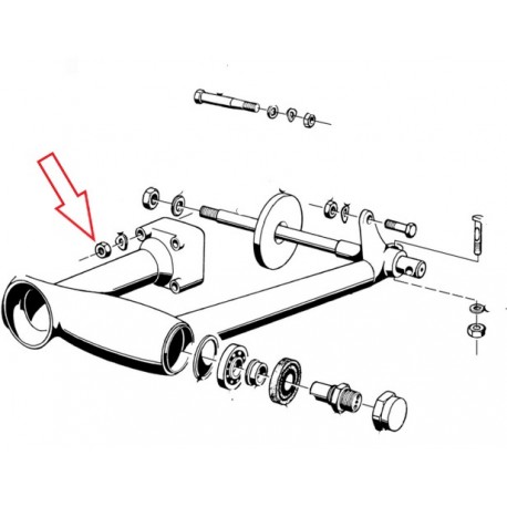 ecrou M8X1 de fixation de pont