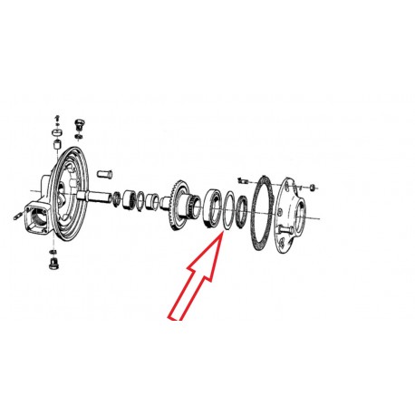 Rondelle entretoise couronne, 2-bras oscillant, 0,180mm