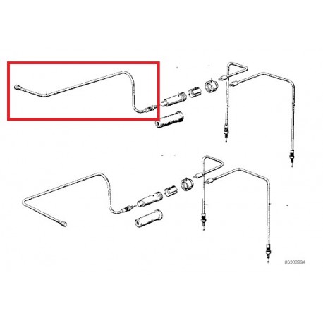 cable accelerateur haut L640mm carburateur de32