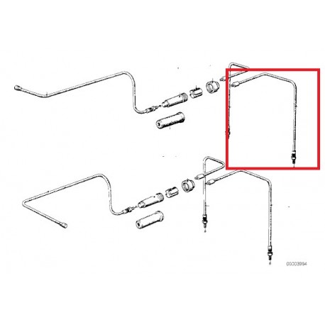 cable accelerateur bas L487mm carburateur de32