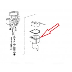 Cuve pour flotteur pour BMW R45/R65, R75/5-R100, R65GS, R80G/S, R80GS, coté gauche