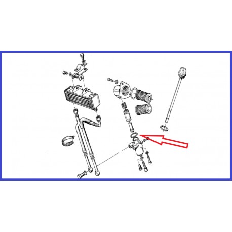 Joint torique refroidisseur d'huile / tête de filtre pour BMW R100RS et R100RT