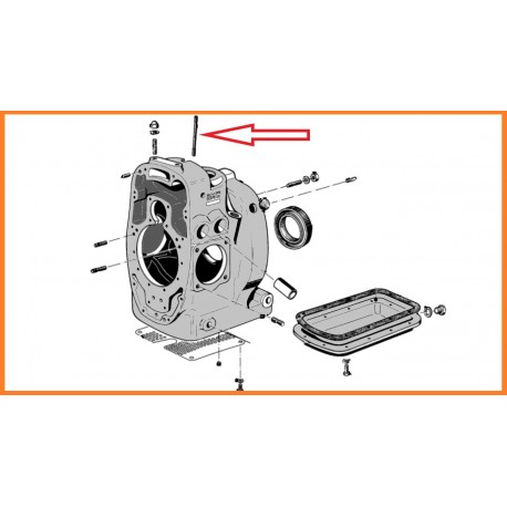 Goujon M6 pour capot supérieur moteur