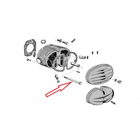 Vis pour fixation de culasse pour BMW R69S (long), M10 x 155