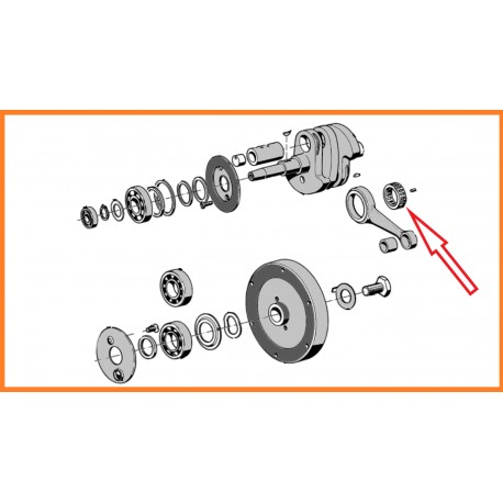 Cage à rouleaux pour maneton 7 mm